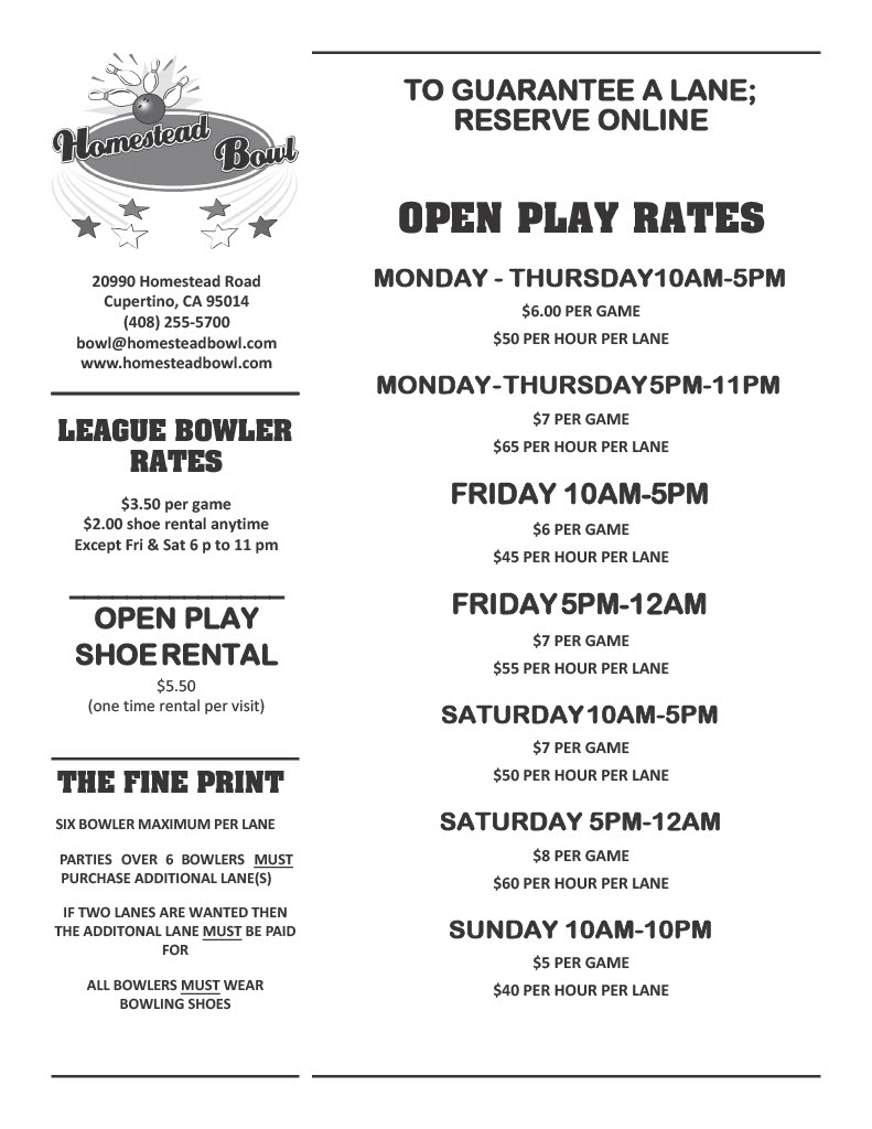 Open Play Rates