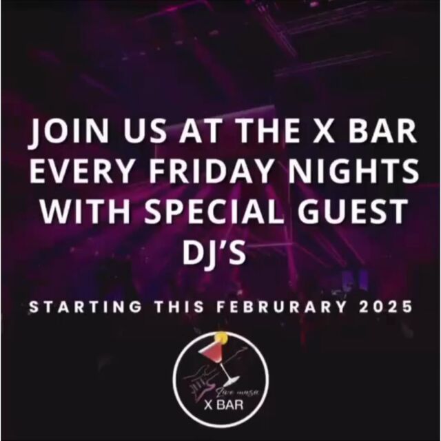 Come out and dance on Friday nights. DJs every Friday starting this February. Check out the DJ list! Plan your visit to the X-Bar today!

#Cupertino #XBar #GoodVibes #PartyTime #SantaClara #SouthBay #XBarCupertino #Top40sHits